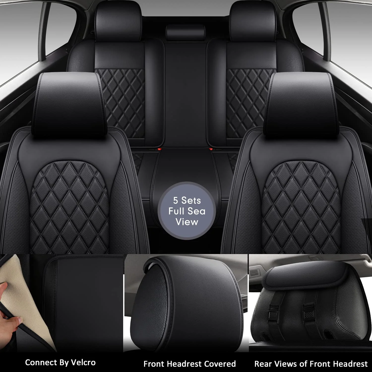 LINGVIDO Breathable Leather Car Seat Covers