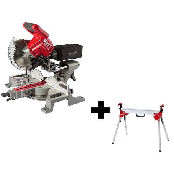 M18 FUEL 18V Lithium-Ion Brushless Cordless 7-1/4 in. Dual Bevel Sliding Compound Miter Saw with Stand (Tool-Only)