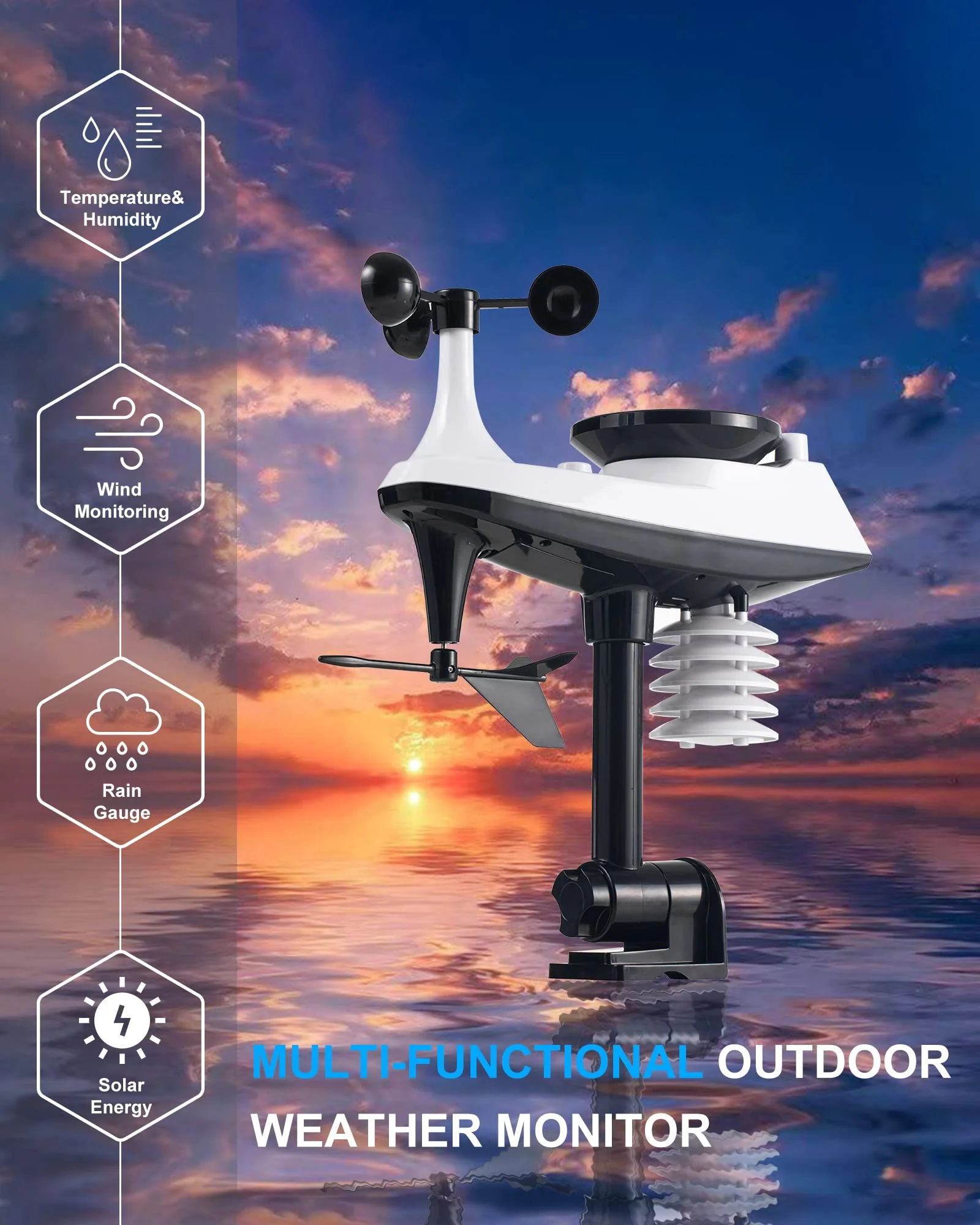 Professional Weather Station Wireless Indoor Outdoor Thermometer
