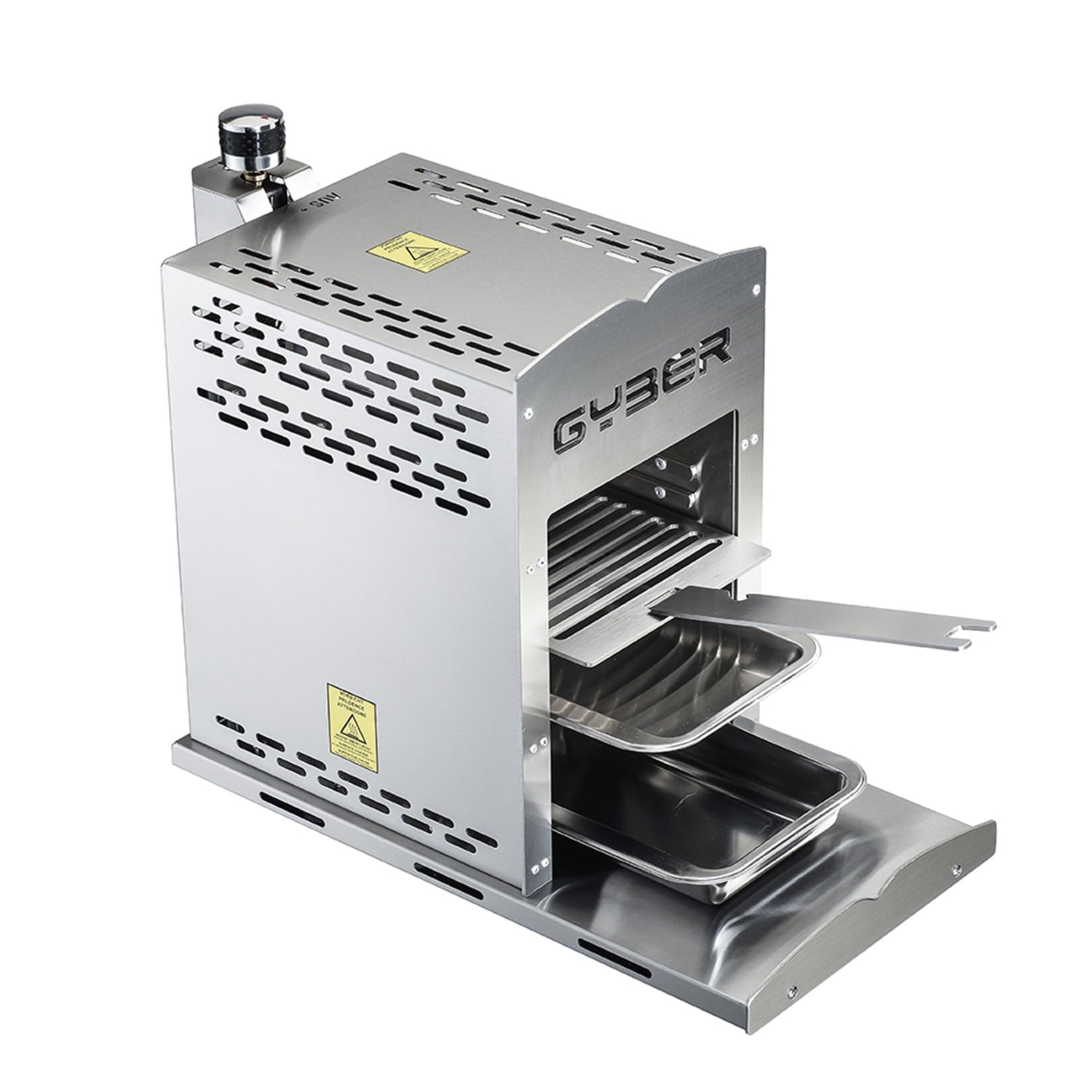 Gas Infrared Grill (Propane) Single. Vertical Cooking and Outdoor Grilling | BBQ Chicken. Steak. Fish. Vegetables | Fast. Efficient Heating Element | Stainless Steel