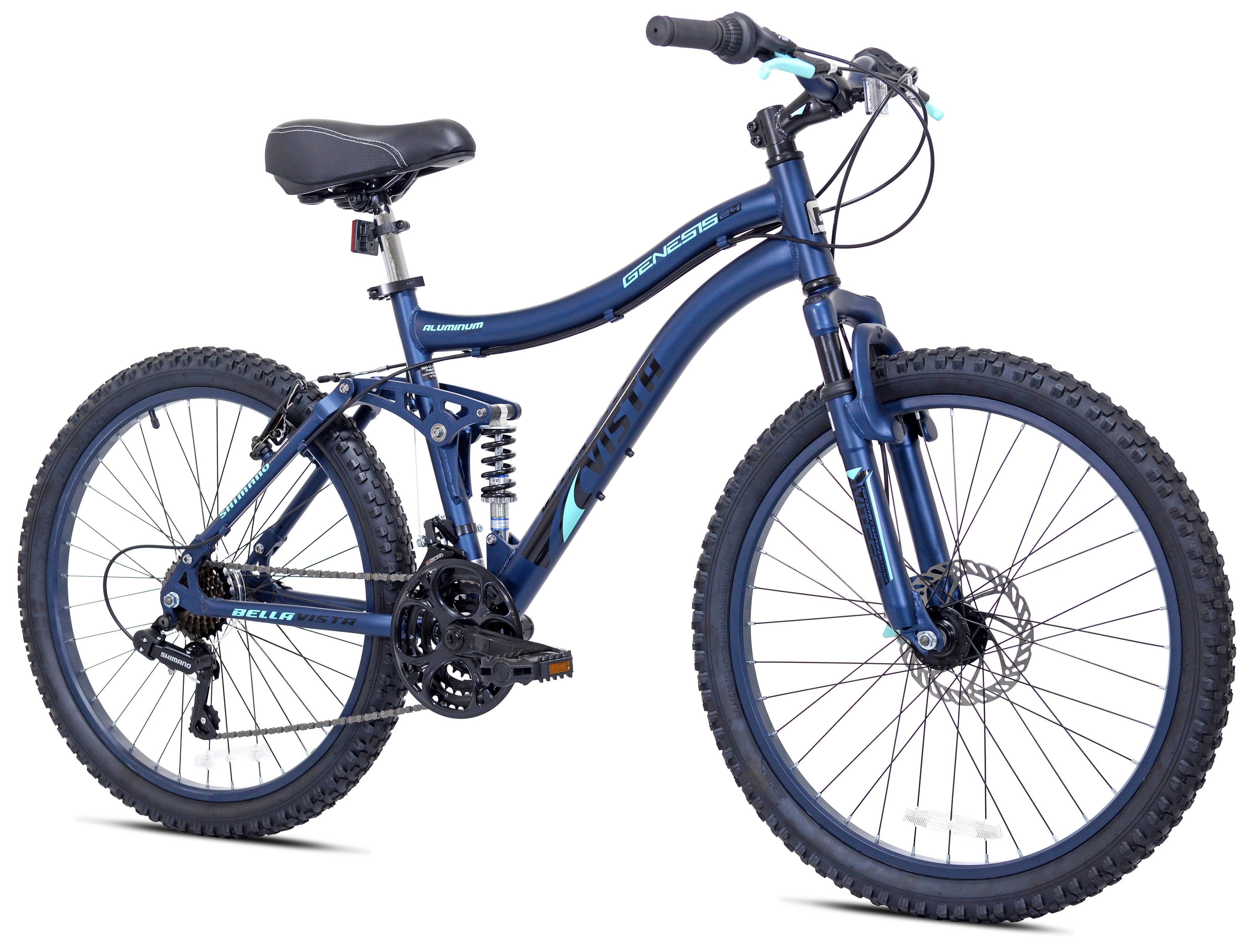 24 Bella Vista Girl's Full Suspension Mountain Bike. Blue