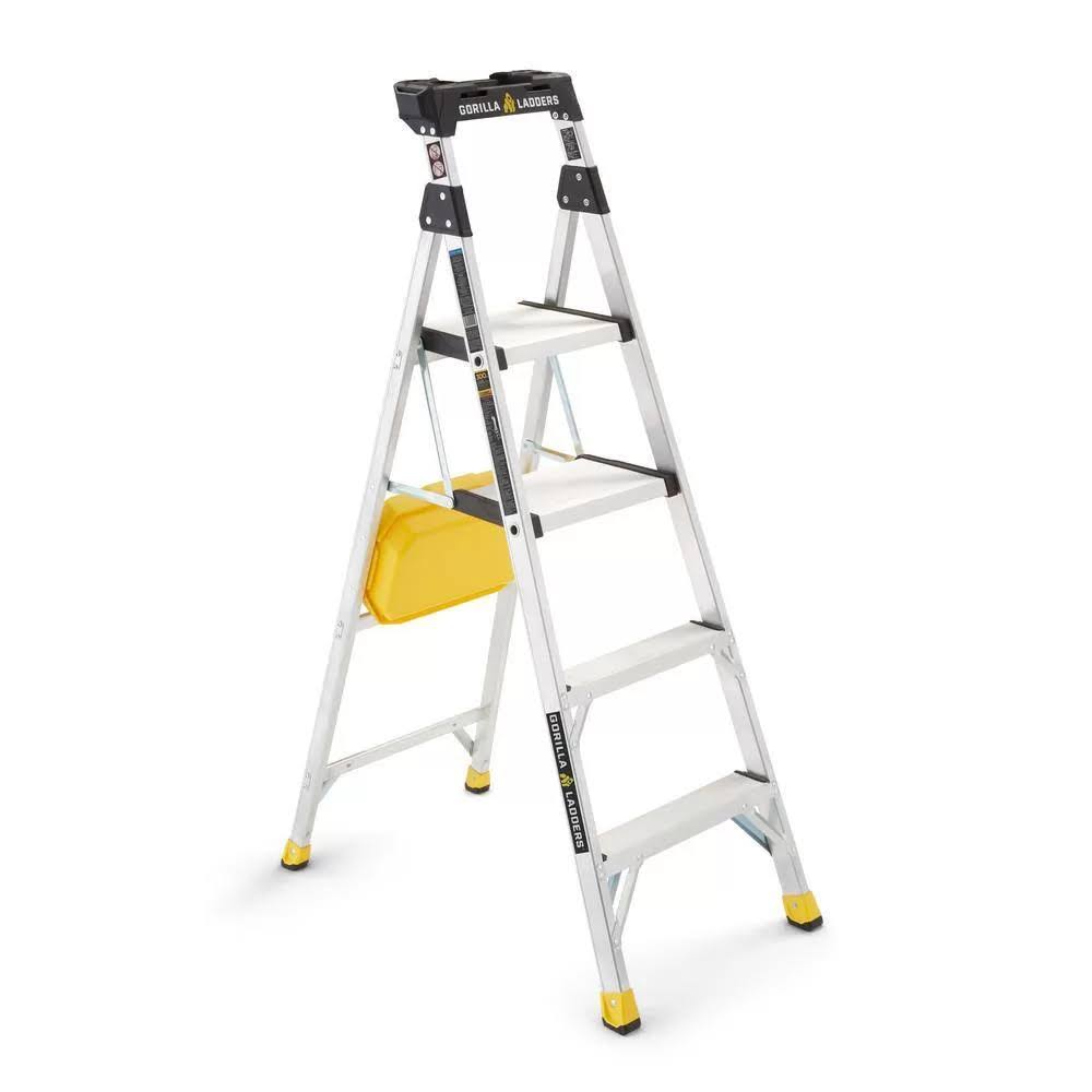 5.5 ft. Aluminum Dual Platform Heavy-Duty Ladder with Project Bucket(10 ft. Reach), 300 lb. Capacity Type iA Duty Rating