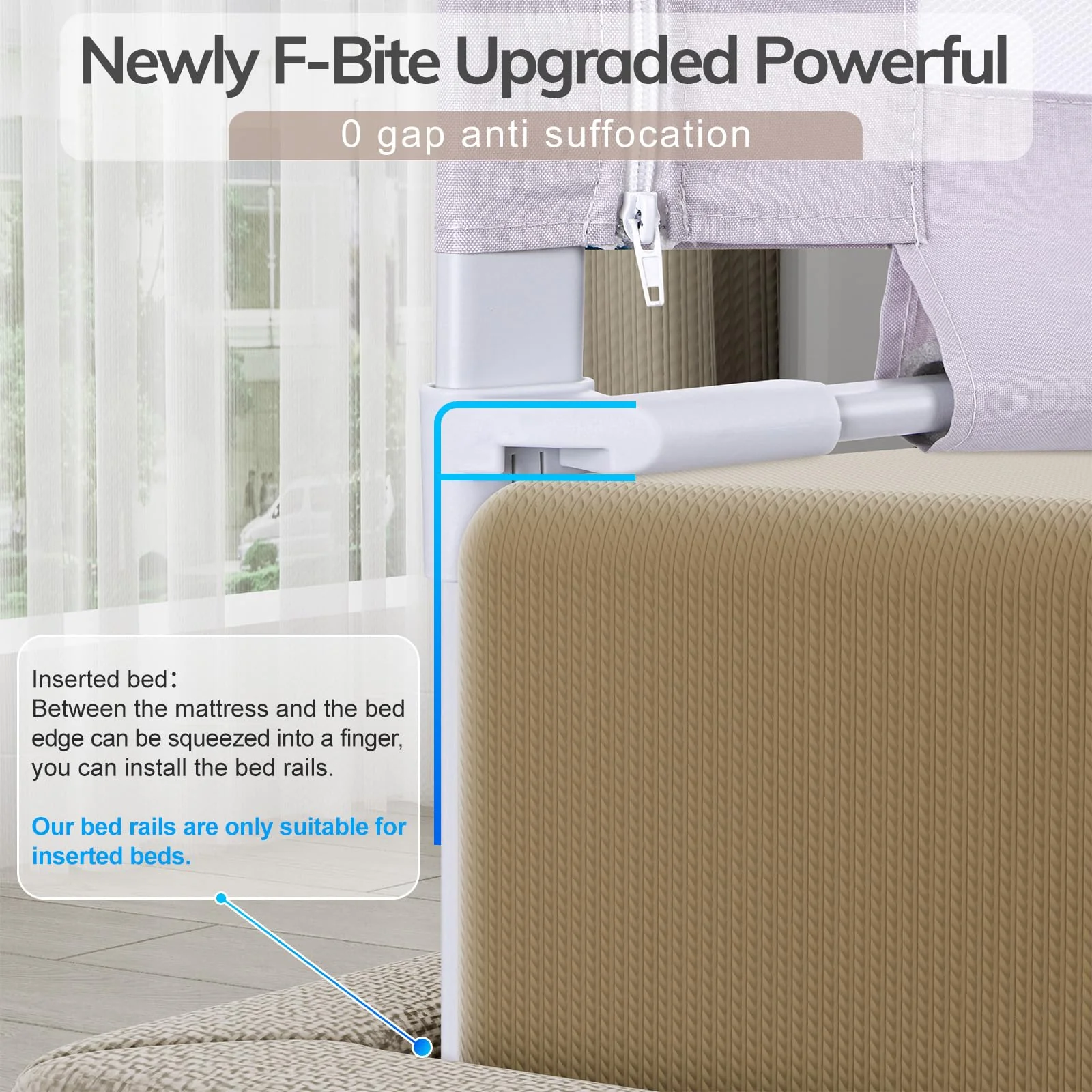 Omzer 3 Pack Toddler Bed Rails with Double Child Lock