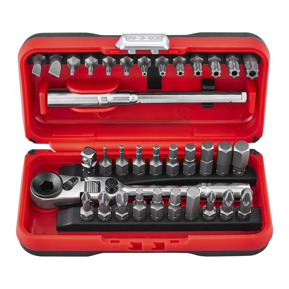 Icon 58074/RXFT-35 Locking Flex Head Ratchet and Bit Set. 35-Piece
