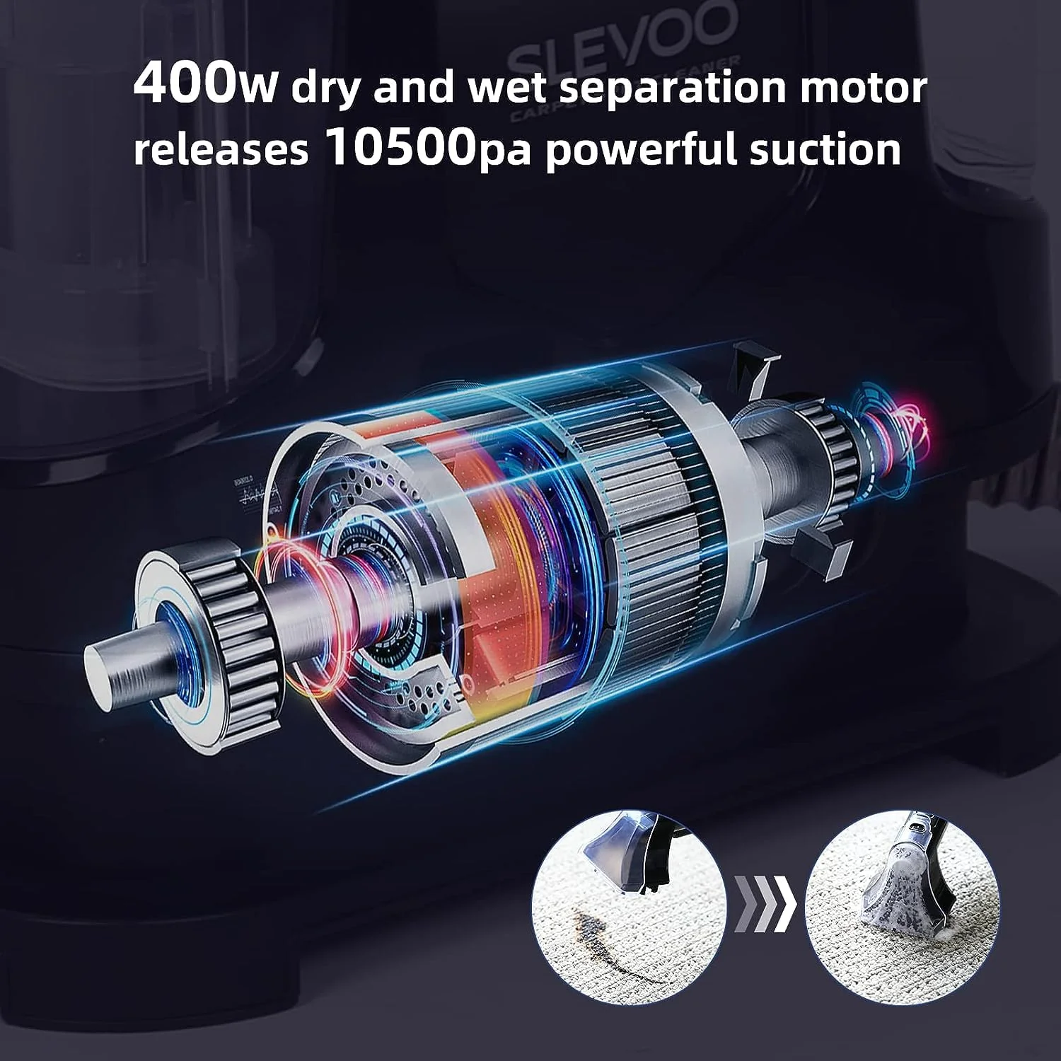 Slevoo Carpet Cleaner Machine 10.5Kpa Strong Suction