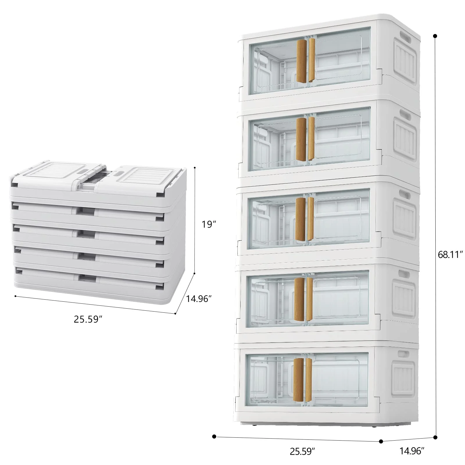 KHNR 5 Packs 78 Quart Plastic Storage Bin with lids