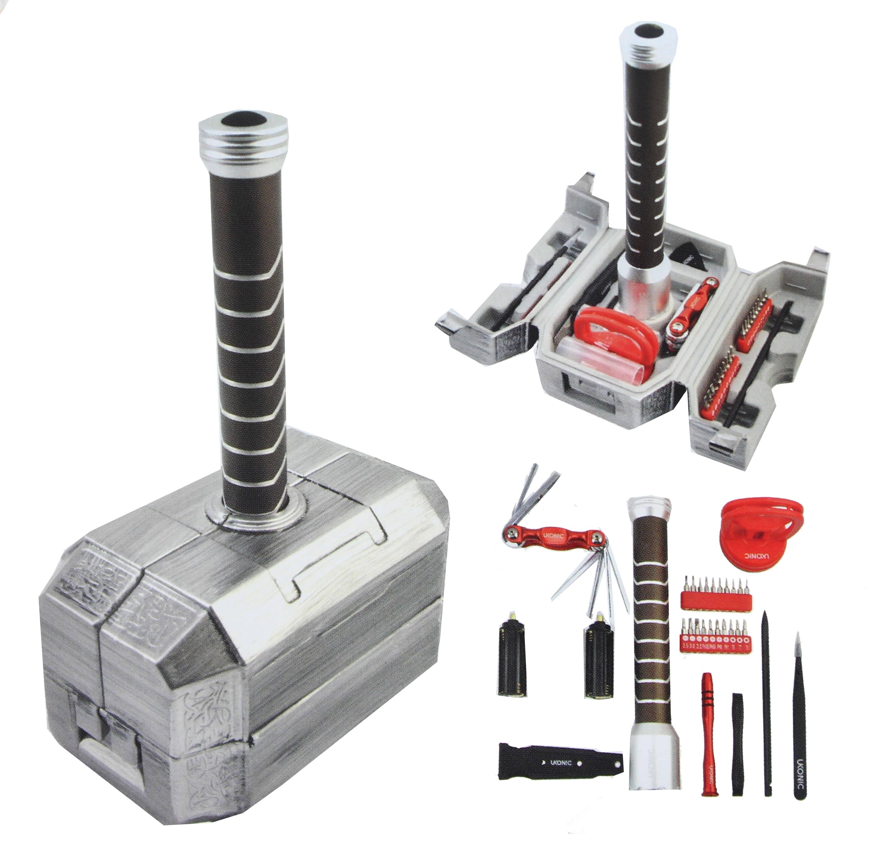 Marvel Avengers Thor's Hammer 30-Piece Tool Set | Mjolnir Toolbox All-in-One Kit