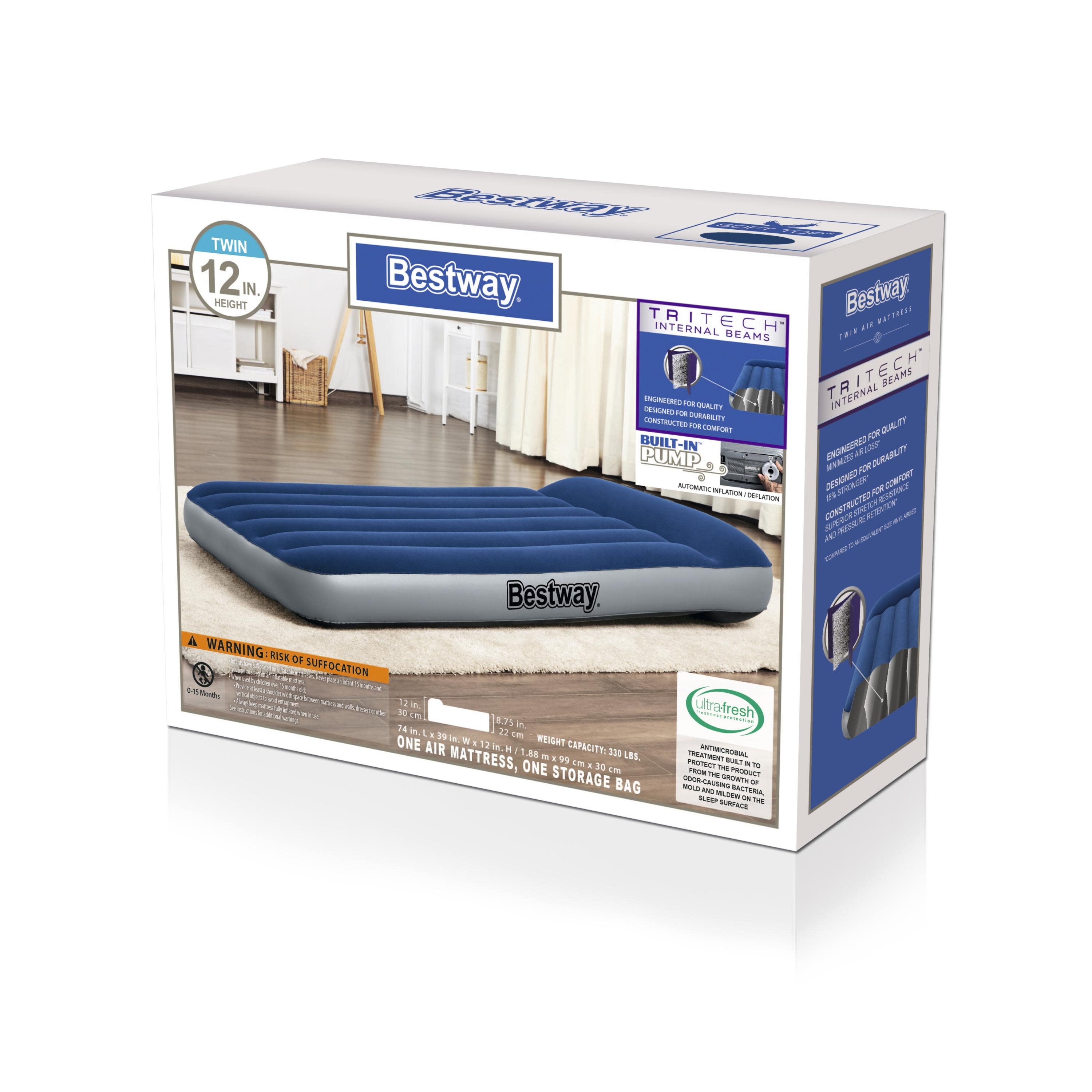 12 Tritech Twin Air Mattress with Built-in Pump