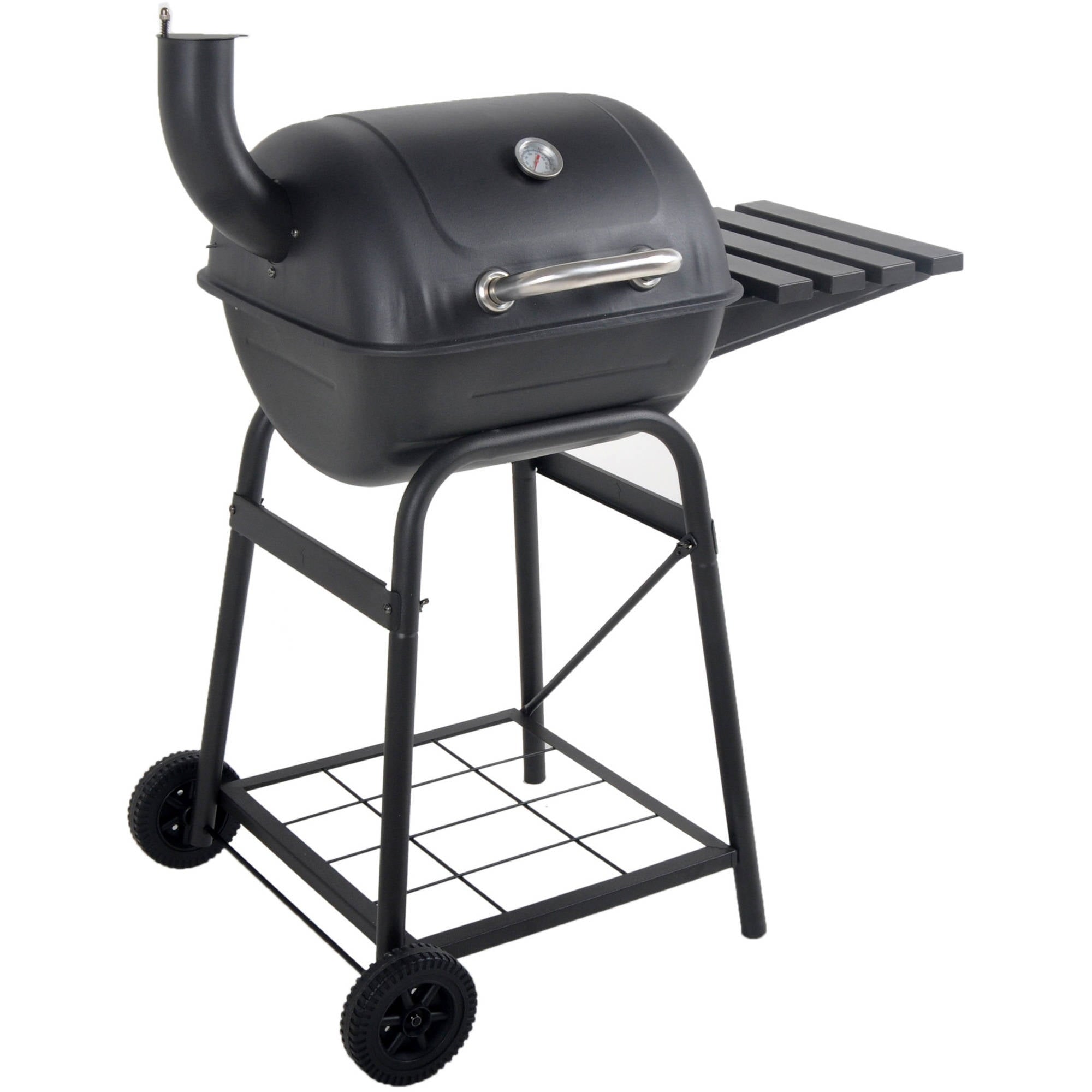 26 Mini Barrel Charcoal Grill with Side Shelf. Black. CBC1760W