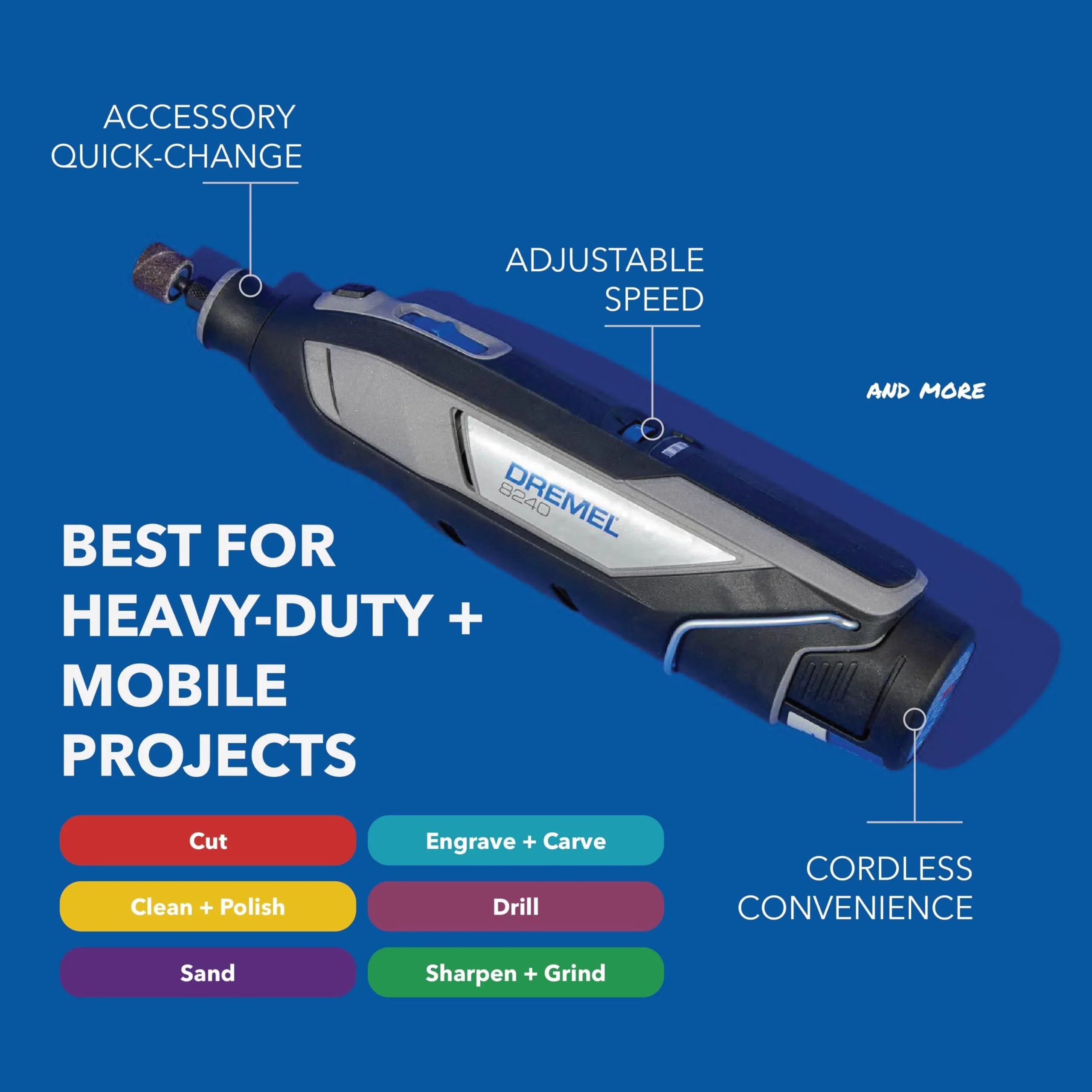 Dremel 8240 12V Cordless Rotary Tool Kit with Grip
