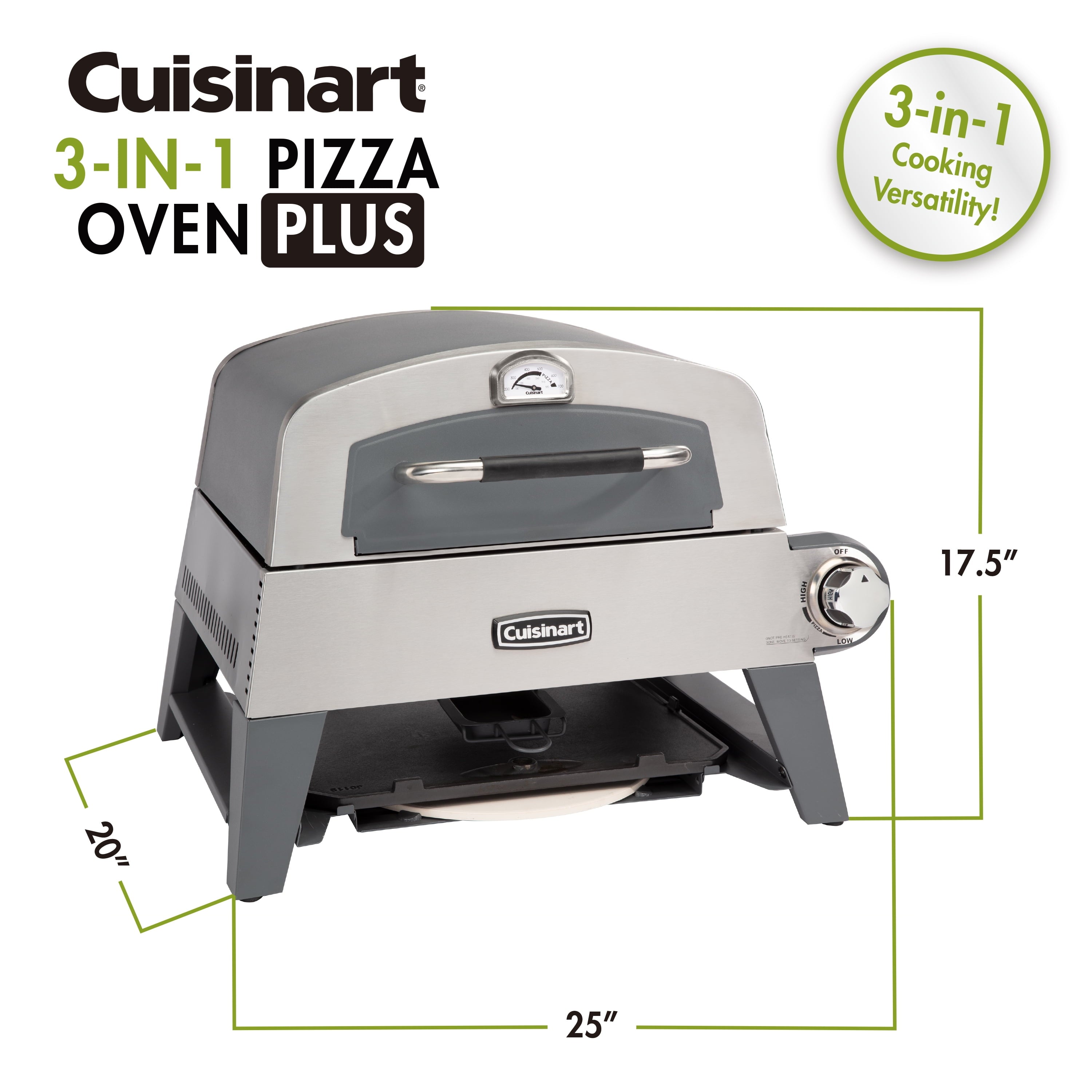 3-in-1 Pizza Oven. Griddle. and Grill