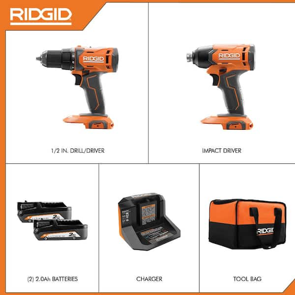 18V Cordless 2-Tool Combo Kit with Drill/Driver. Impact Driver. (2) Batteries. Charger. Bag. & SubC One-Handed Recip Saw
