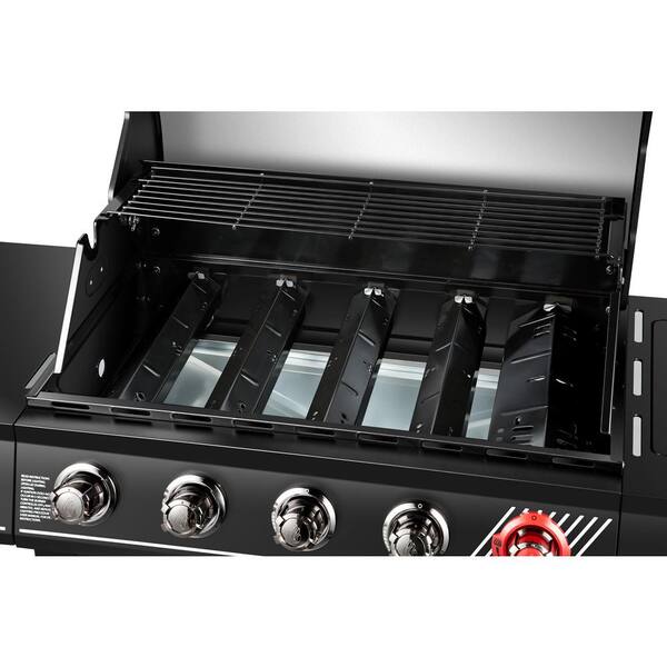 5-Burner Natural Gas Grill in Matte Black with TriVantage Multi-Functional Cooking System