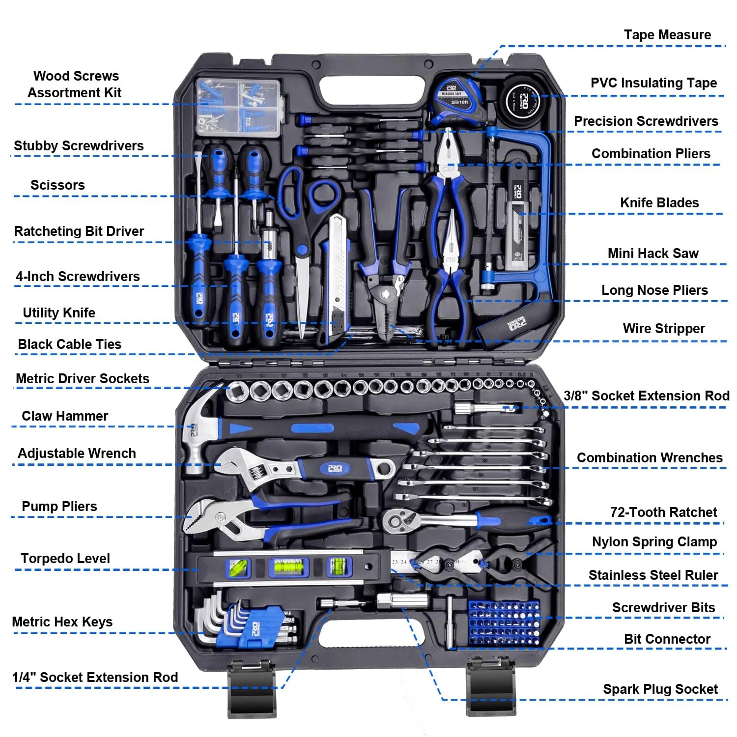 Prostormer 259 Piece Tool Set. General Home/Auto Repair Tool Kit