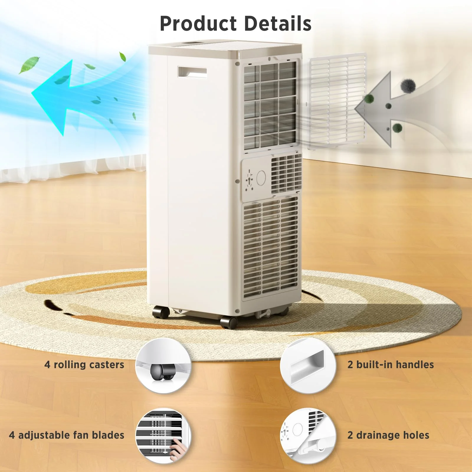 ZAFRO 8.000 BTU Portable Air Conditioners Cool Up to 350 Sq.Ft