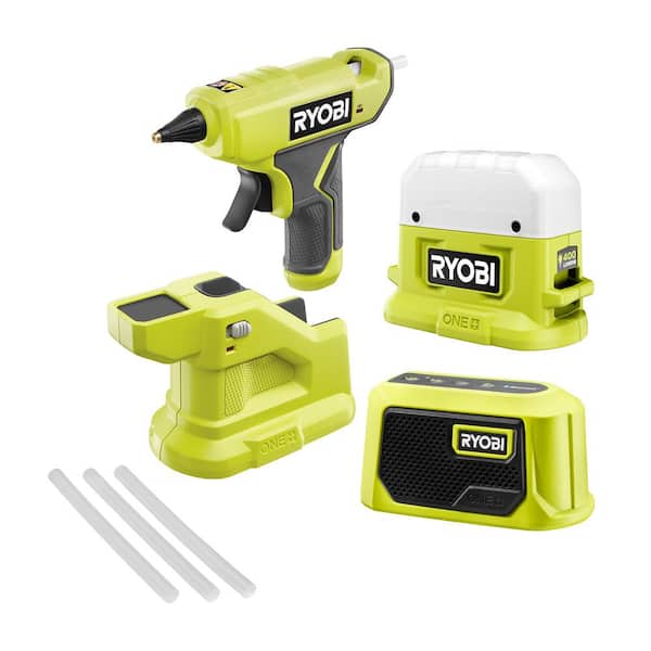 ONE+ 18V Cordless Compact 3-Tool Combo Kit with Glue Gun. Area Light. Bluetooth Speaker (Tools Only)