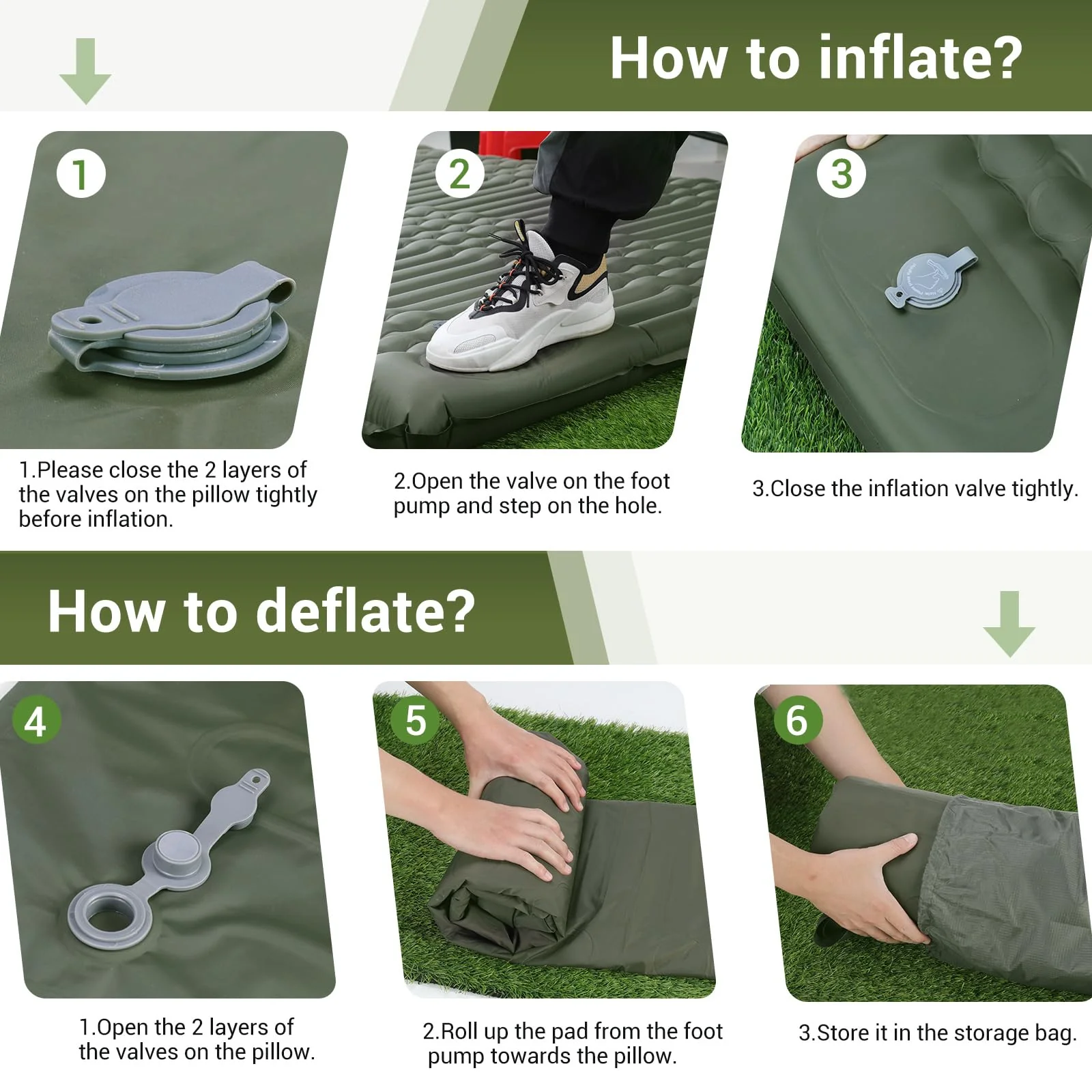 Elegear Double Sleeping Pad for Camping. 4 Ultra-Thick Self Inflating Camping Pad