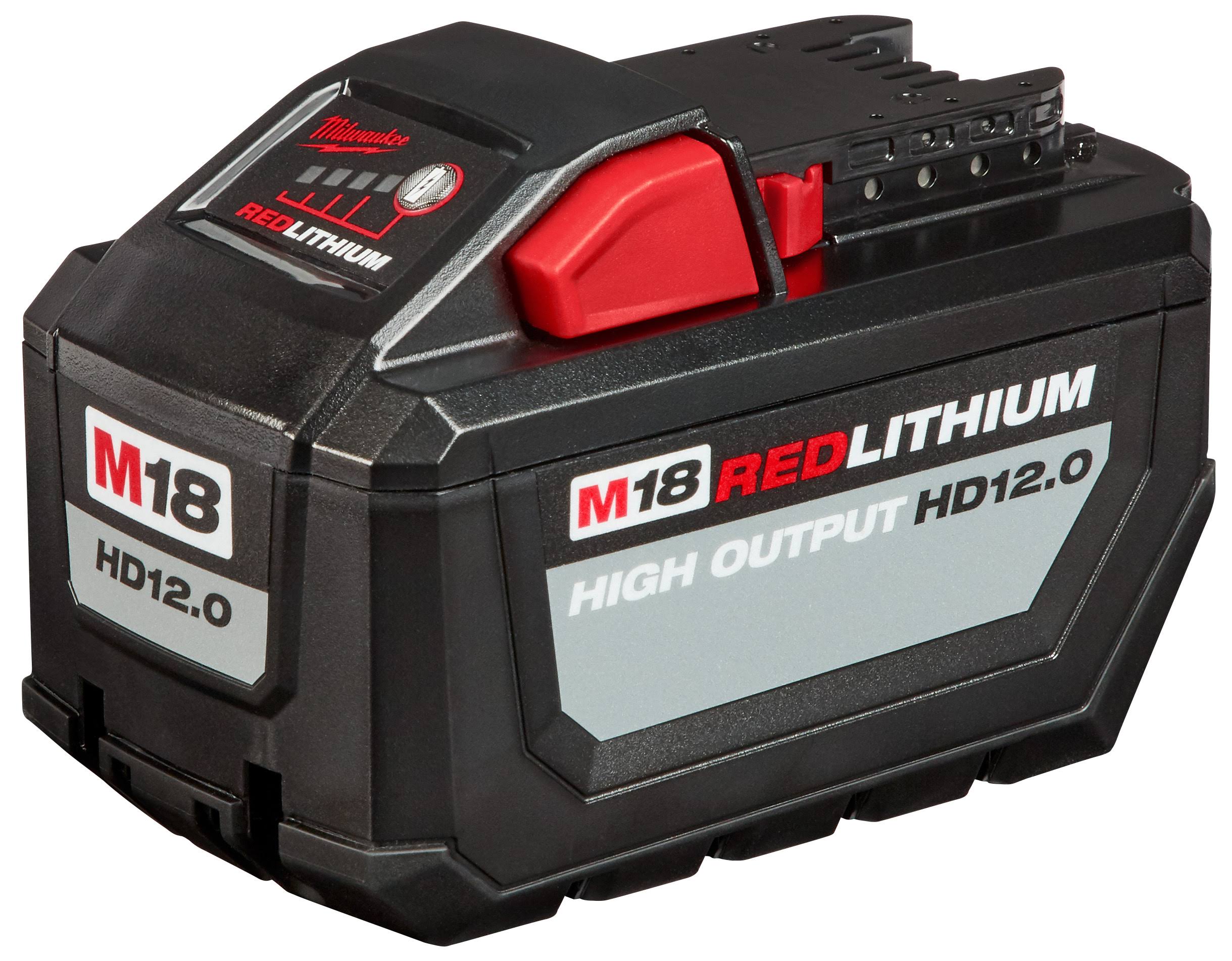 Milwaukee M18 Red Li-ion High Output HD 12.0 Ah 18V Battery 48-11-1812(12.0-Amp)
