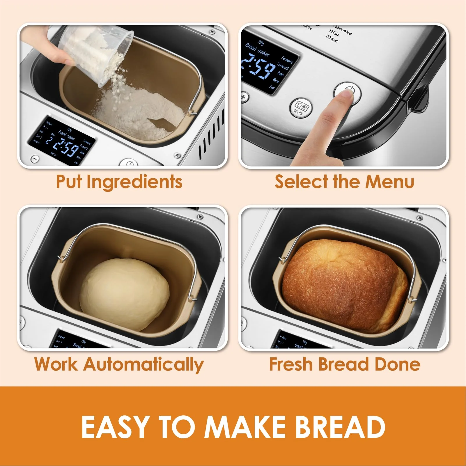 Kitchen in the box 15-in-1 Bread Maker Machine