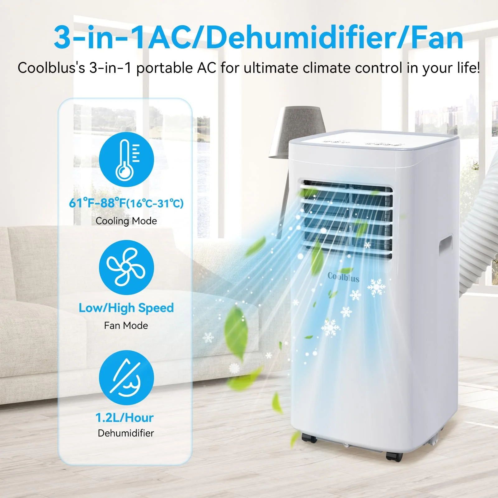 Coolblus 8500 BTU Portable Air Conditioners Up to 360 Sq. Ft
