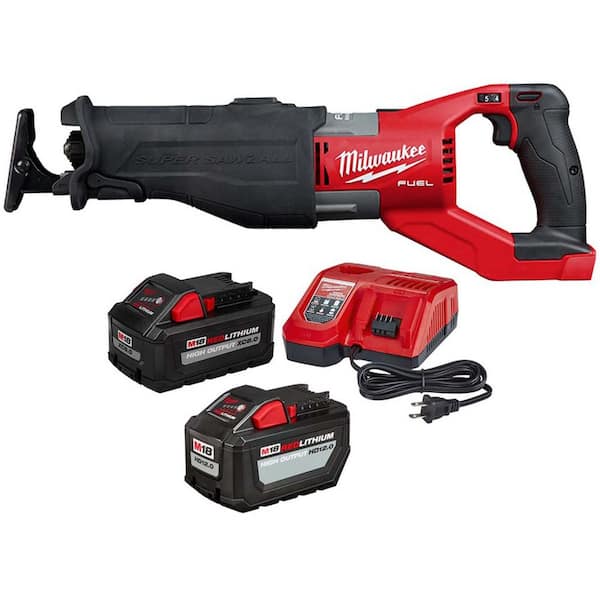 M18 FUEL 18V Lithium-Ion Brushless Cordless Super SAWZALL Orbital Recip Saw. 12.0 Ah. Battery & 8.0ah Starter Kit