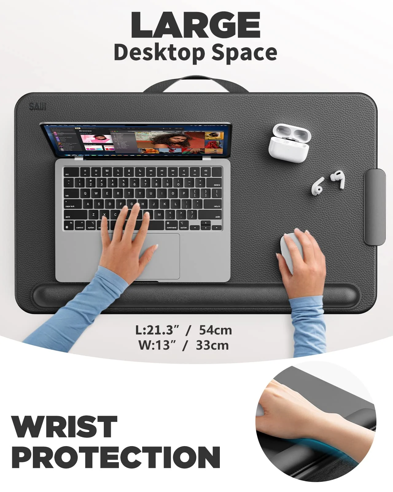 SAIJI Portable Laptop Desk. Fits Up to 17 Laptop & MacBook