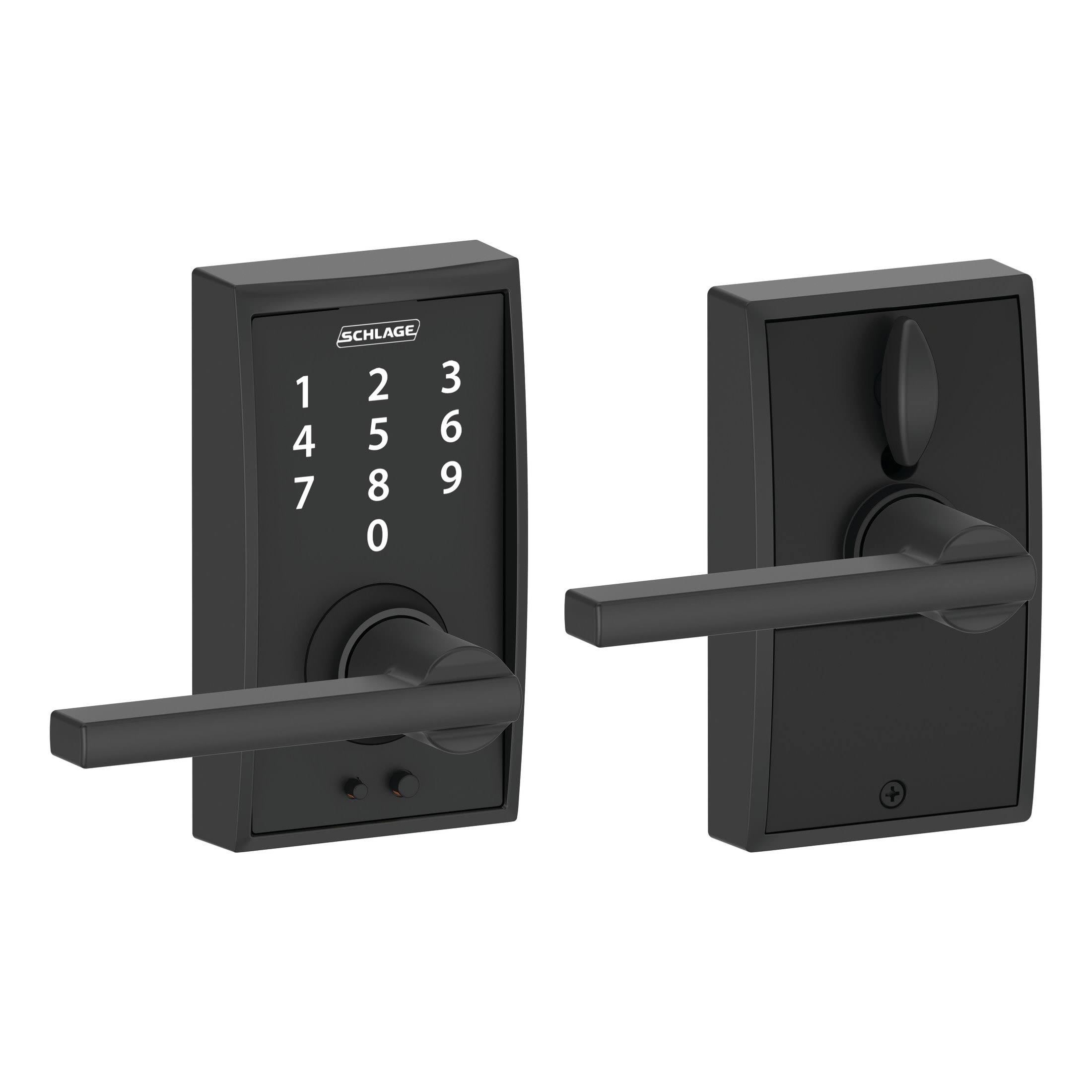 Schlage Century x Latitude Lever Touch Lock - Matte Black