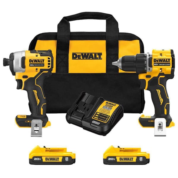 ATOMIC 20-Volt MAX Lithium-Ion Cordless Combo Kit (2-Tool) with (2) 2.0Ah Batteries. Charger and Bag