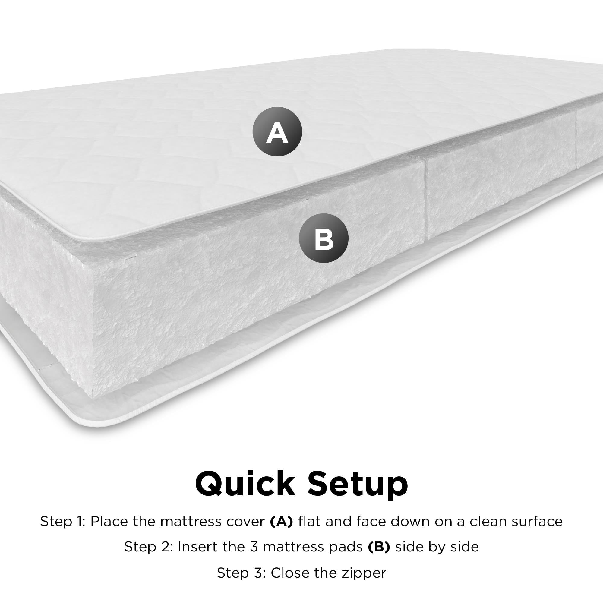 Sleep 6 Inch Thermobonded High Density Polyester Fill Mattress. Twin Size