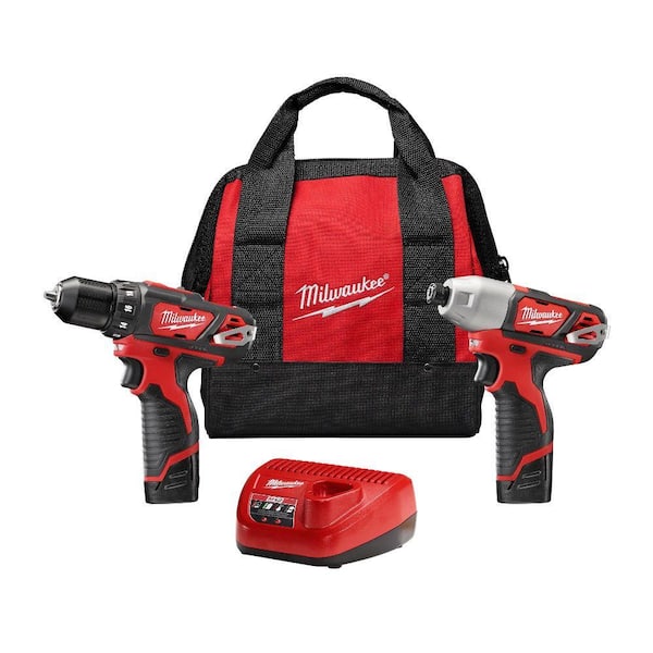 M12 12V Lithium-Ion Cordless Drill Driver/Impact Driver Combo Kit w/ Two 1.5Ah Batteries. Charger Tool Bag (2-Tool)