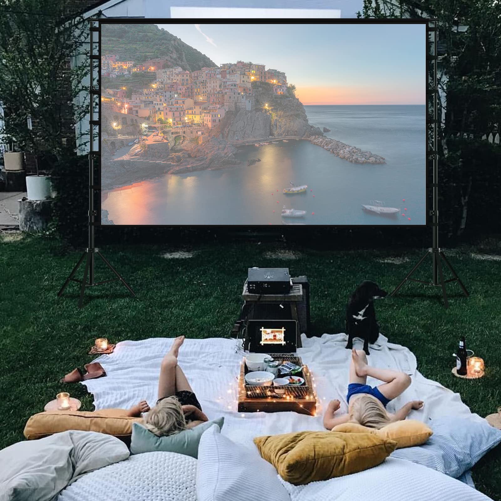 Towond 150 inch Indoor Outdoor Projection Screen