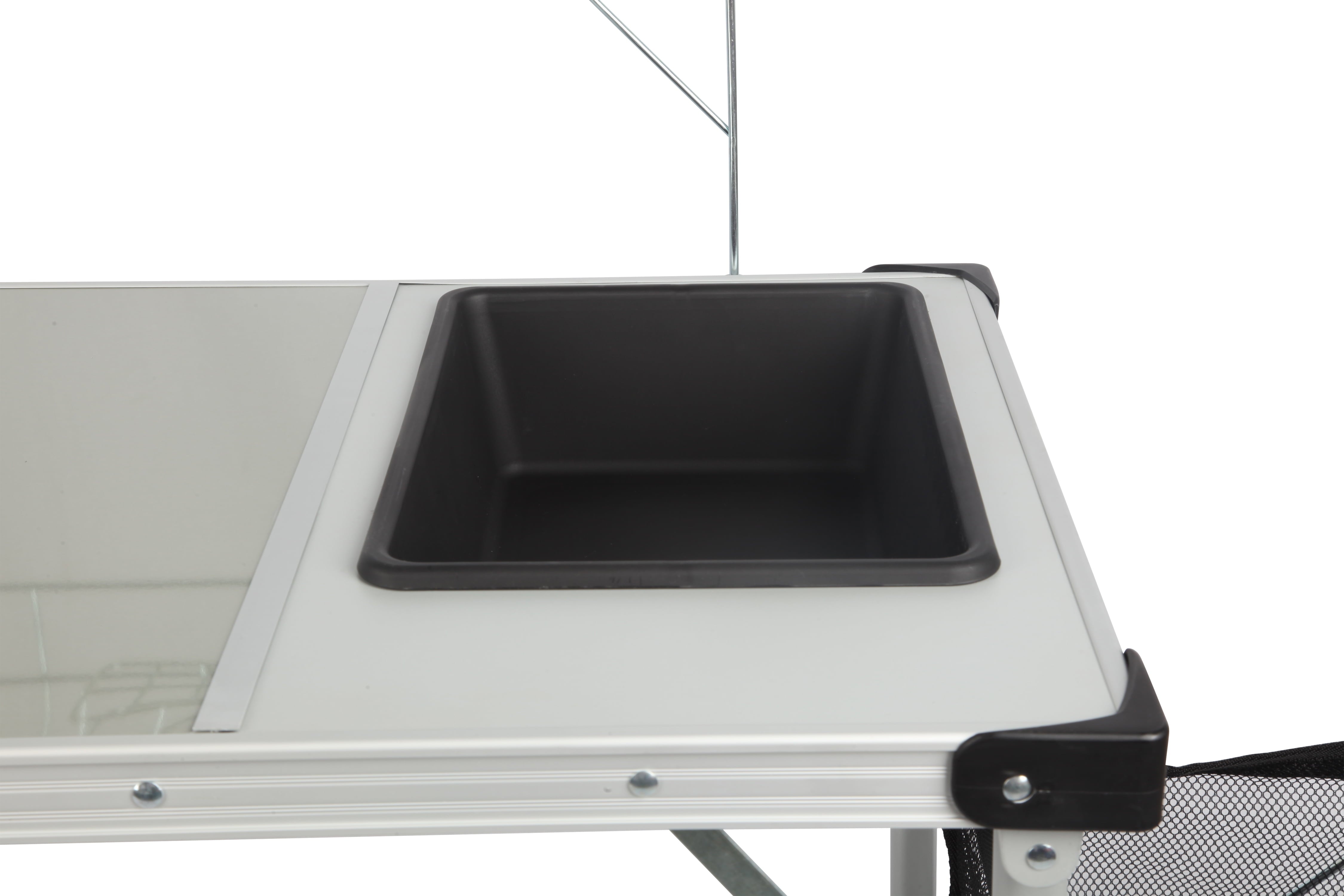 Trail Camping Table. Silver. 39 L in x 19.7 W in x 76 H in