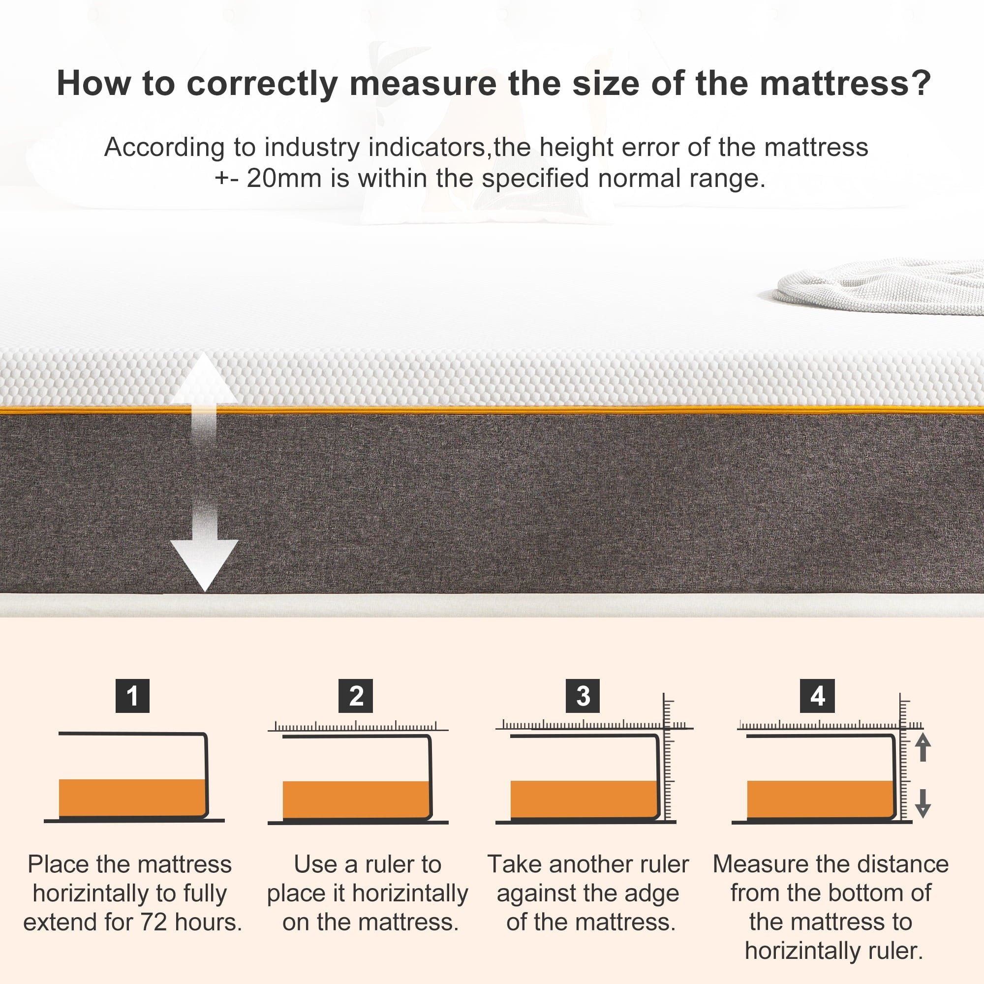 King 12 Medium Plush Gel Memory Foam Mattress Cooling Support Bed-in-a-Box