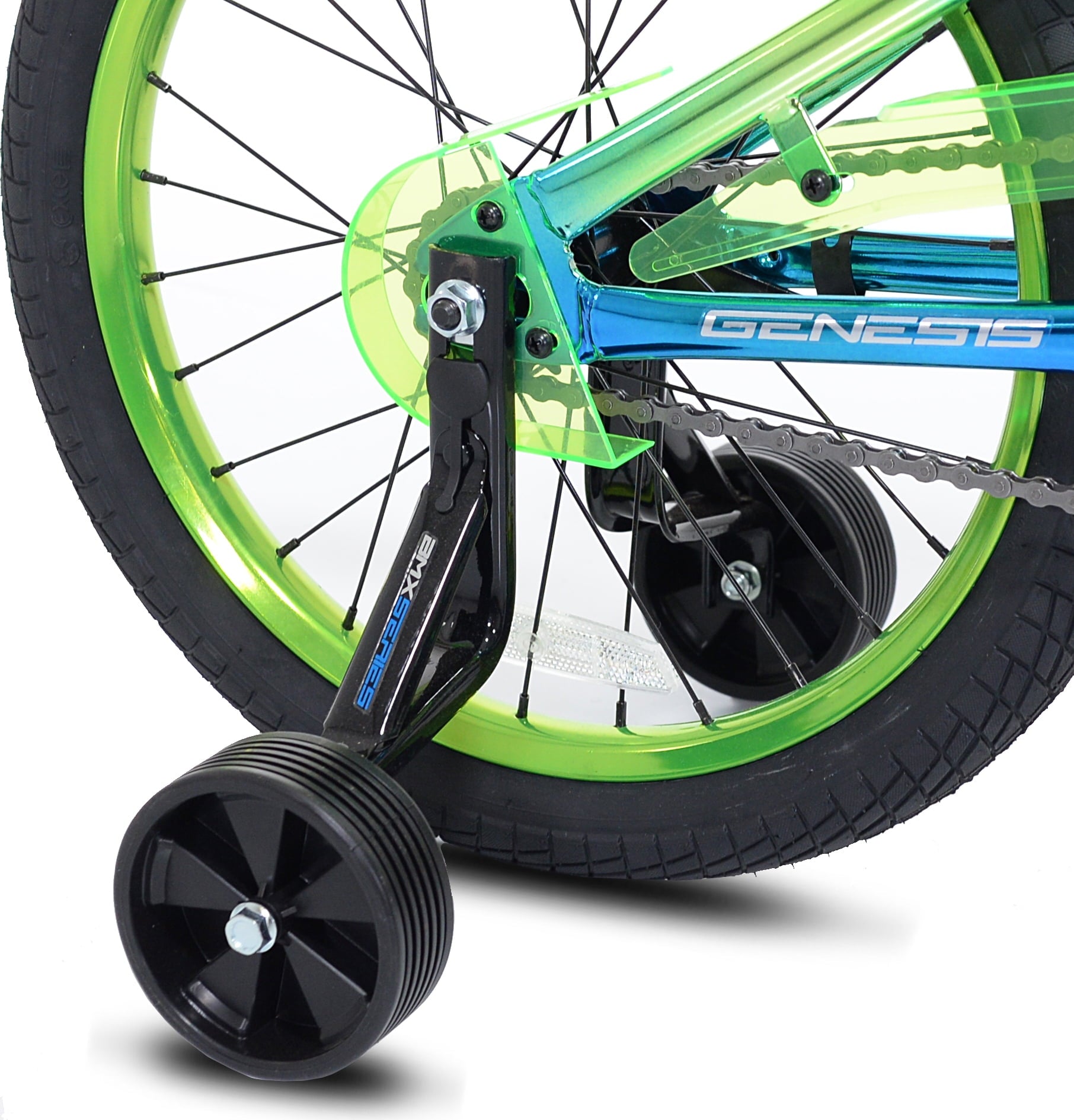 18 Glitch Boy's BMX Bike. Blue/Green