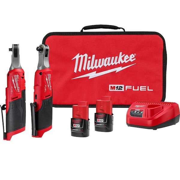 M12 FUEL 12V Li-Ion Brushless Cordless High Speed 3/8 in. Ratchet and M12 FUEL High Speed 1/4 in. Ratchet Combo Kit