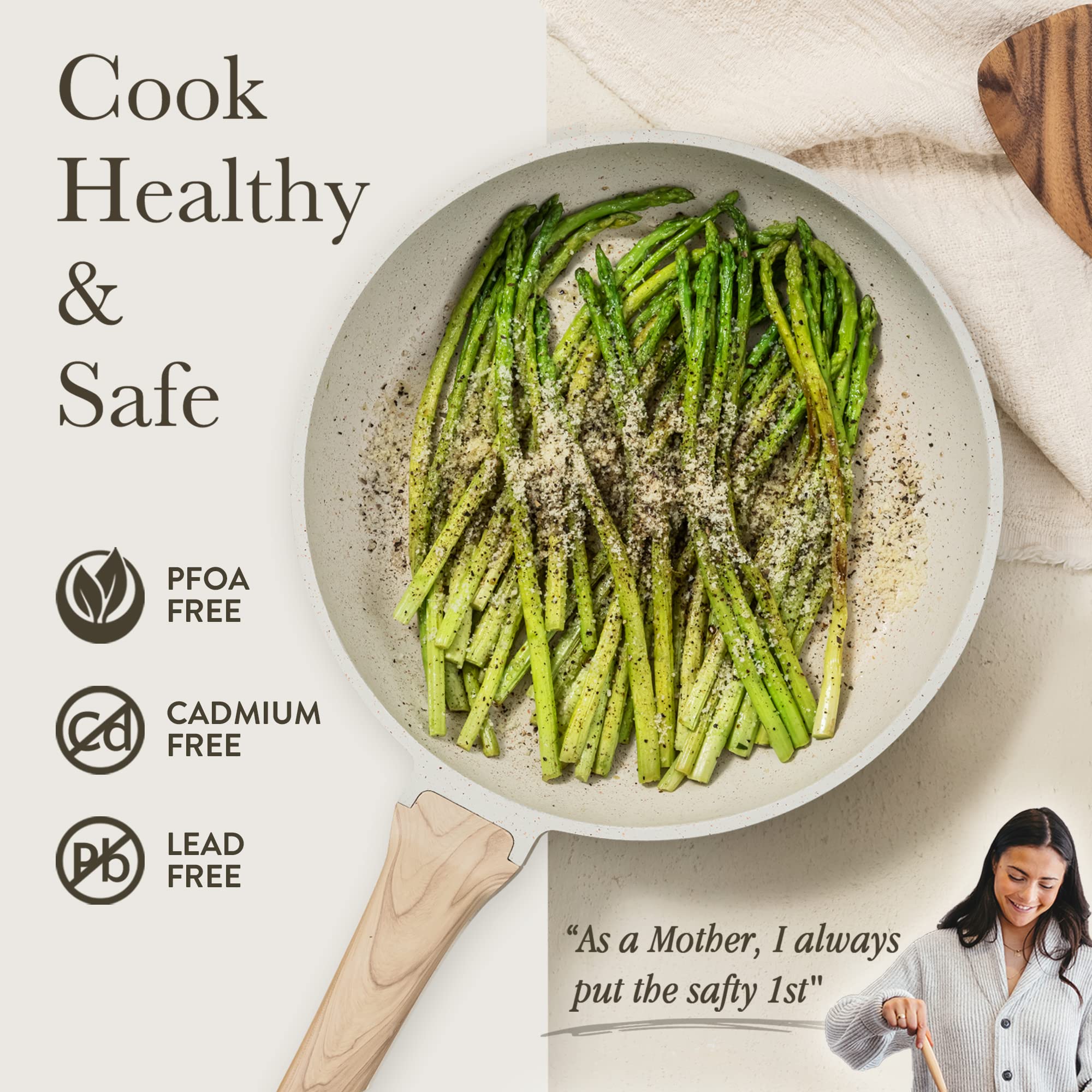 CAROTE 14 Pcs Pots and Pans Set. Nonstick Cookware Set