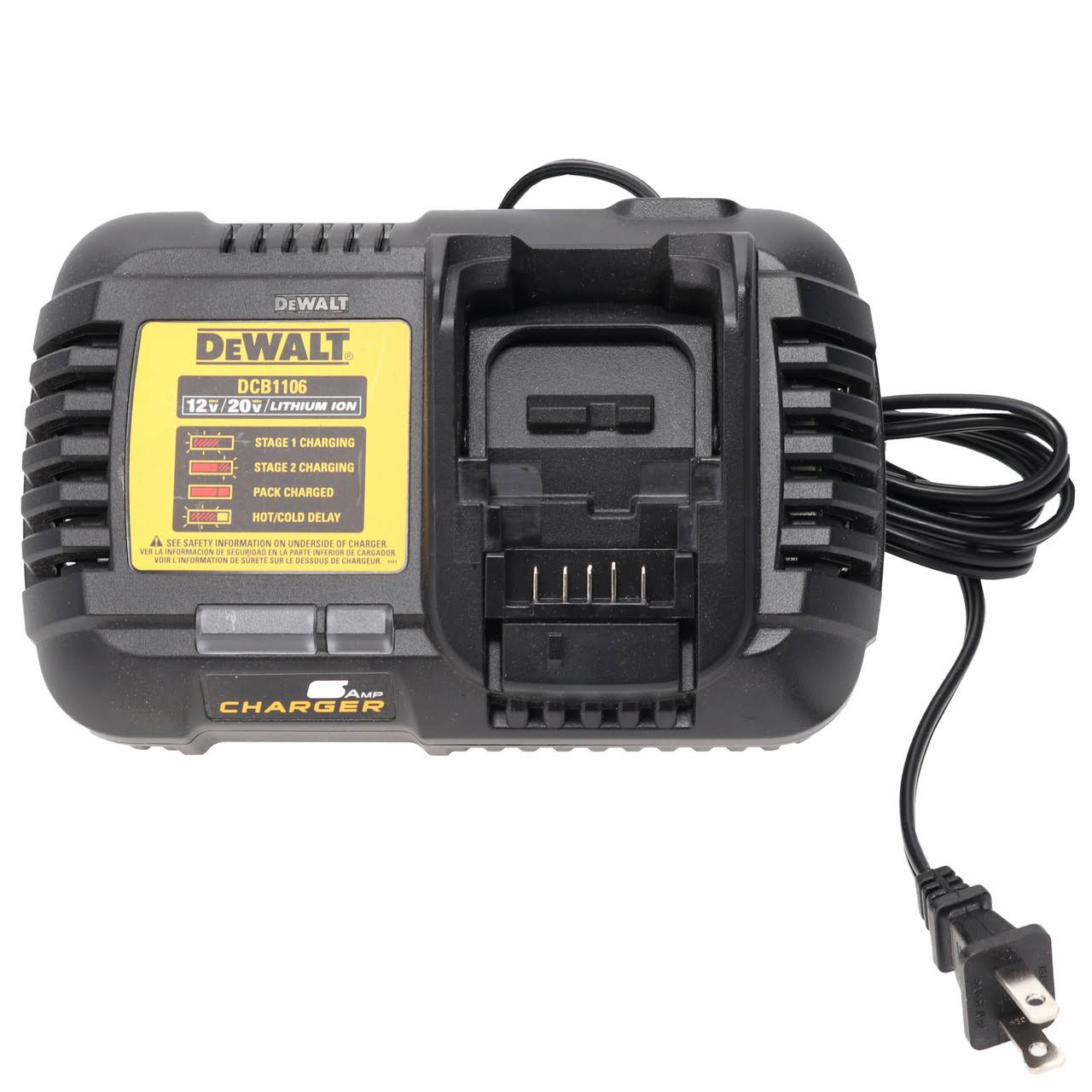 DeWalt DCB1106 12V/20V 6-Amp Max Corded Lithium-Ion Compact Charger