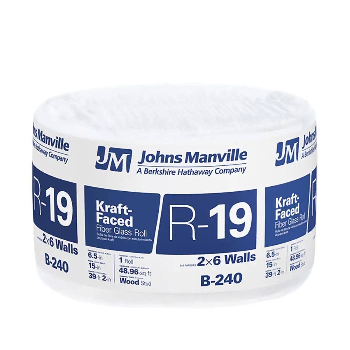 Johns Manville R19 Kraft-Faced Fiberglass Insulation