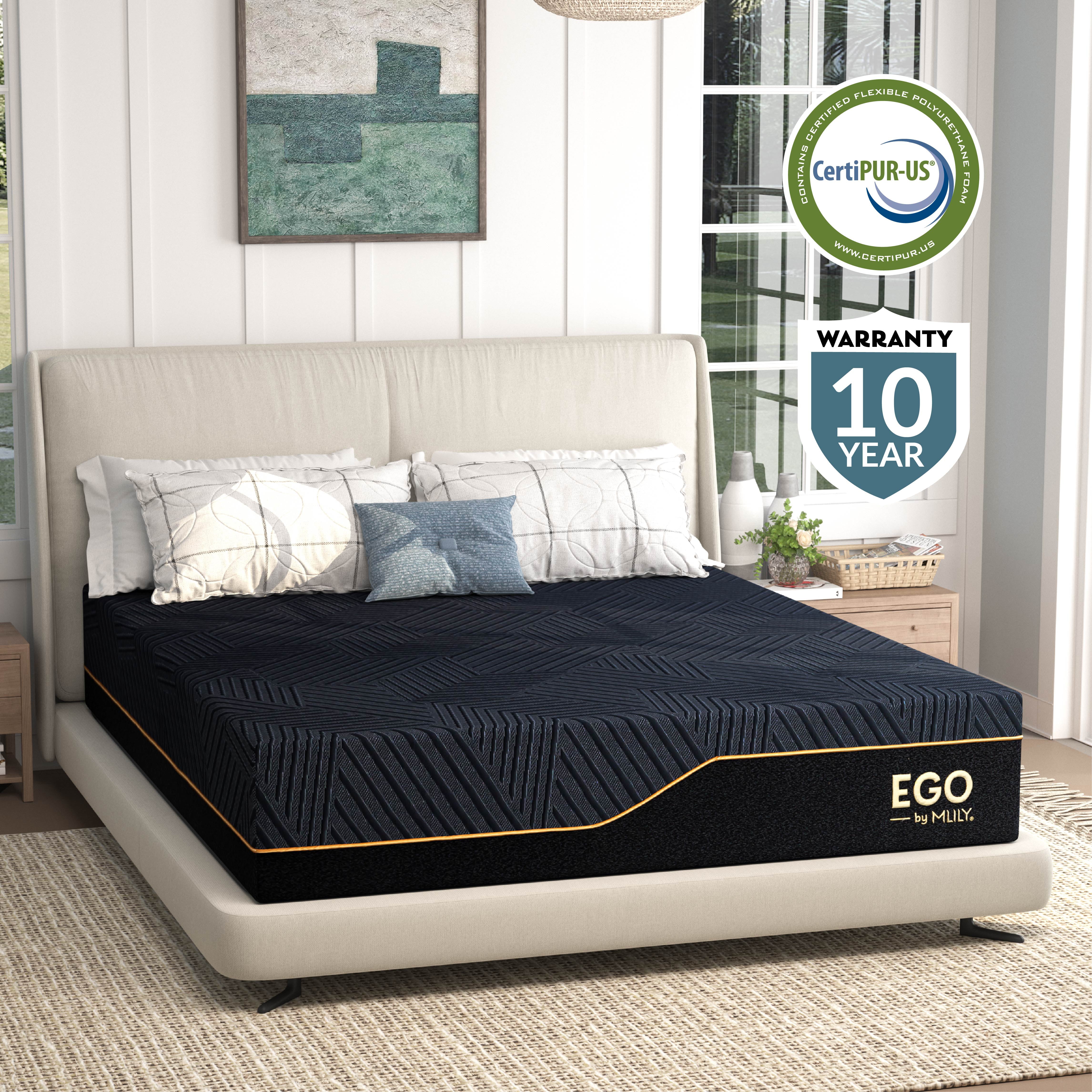 inch EGO Copper Gel Memory Foam Mattress In a Box. King. Medium