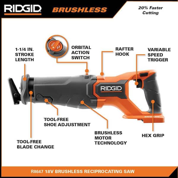 18V Brushless 2-Tool Combo Kit with Reciprocating Saw and Multi-Tool (Tools Only)