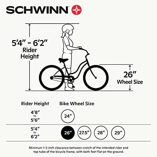 Schwinn Meridian Deluxe Adult Tricycle Bike. Three Wheel Cruiser. 26-inch Wheels. Low Step-Through Aluminum Frame. Adjustable Handlebars. Large - MadeInUSA