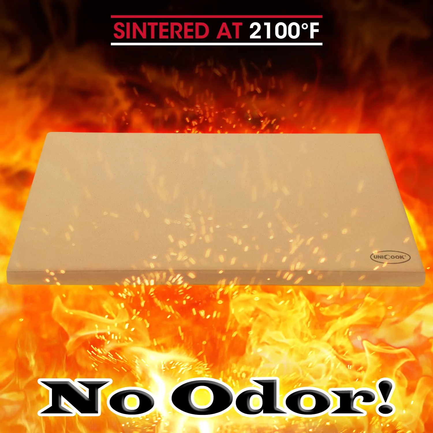 Unicook Extra Large Pizza Stone 22 Inch. Durable Rectangular Baking Stone