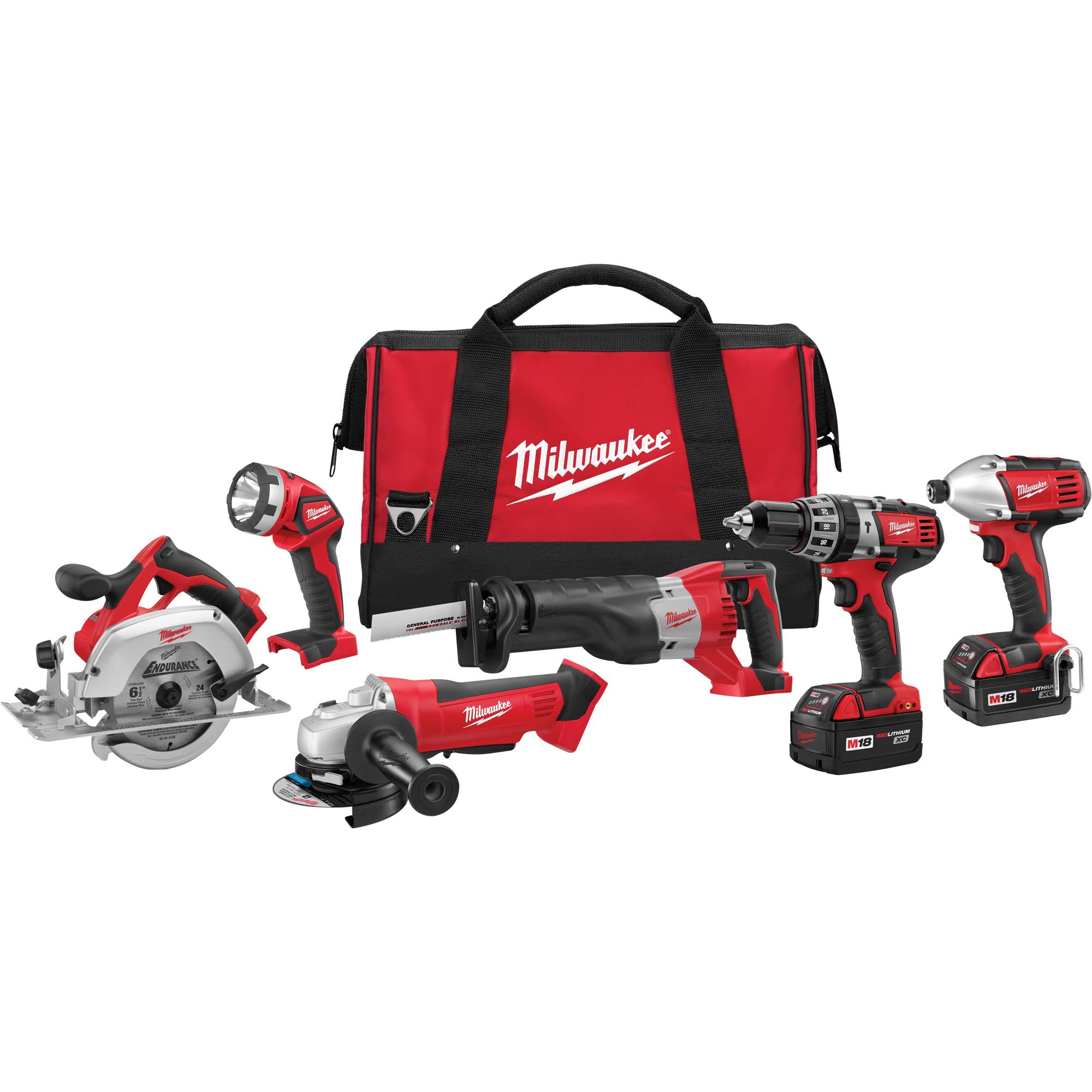 Milwaukee 2696-26 M18 Cordless Lithium-Ion 6-Tool Combo Kit