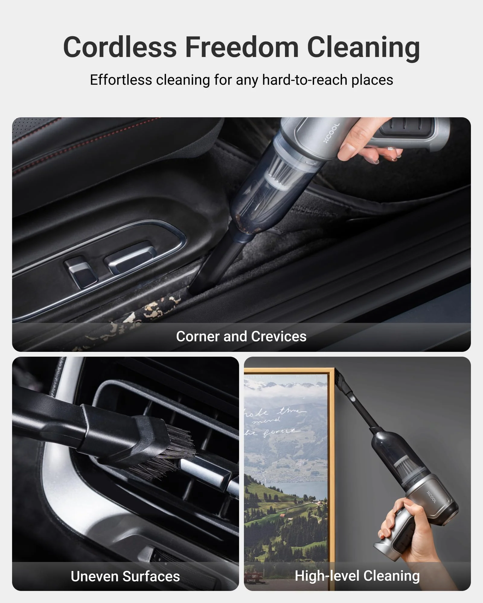 XCOOL Handheld Vacuum Cordless. 12000PA Car Vacuum Cleaner