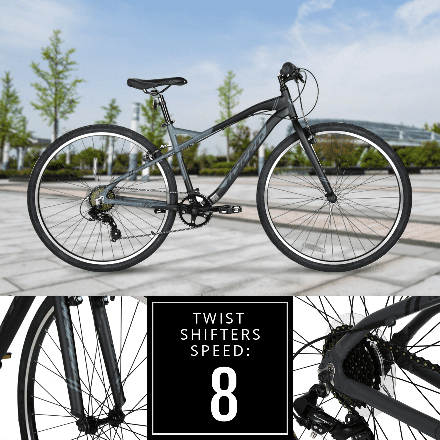 Bicycle 700c Adult Urban Bike. Gray