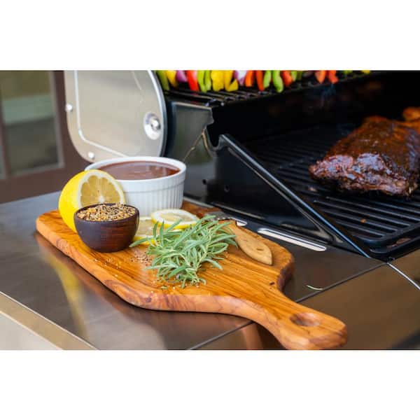 Deluxe 6-Burner Natural Gas Grill in Black with Ceramic Searing Side Burner and Gourmet Plus Cooking System