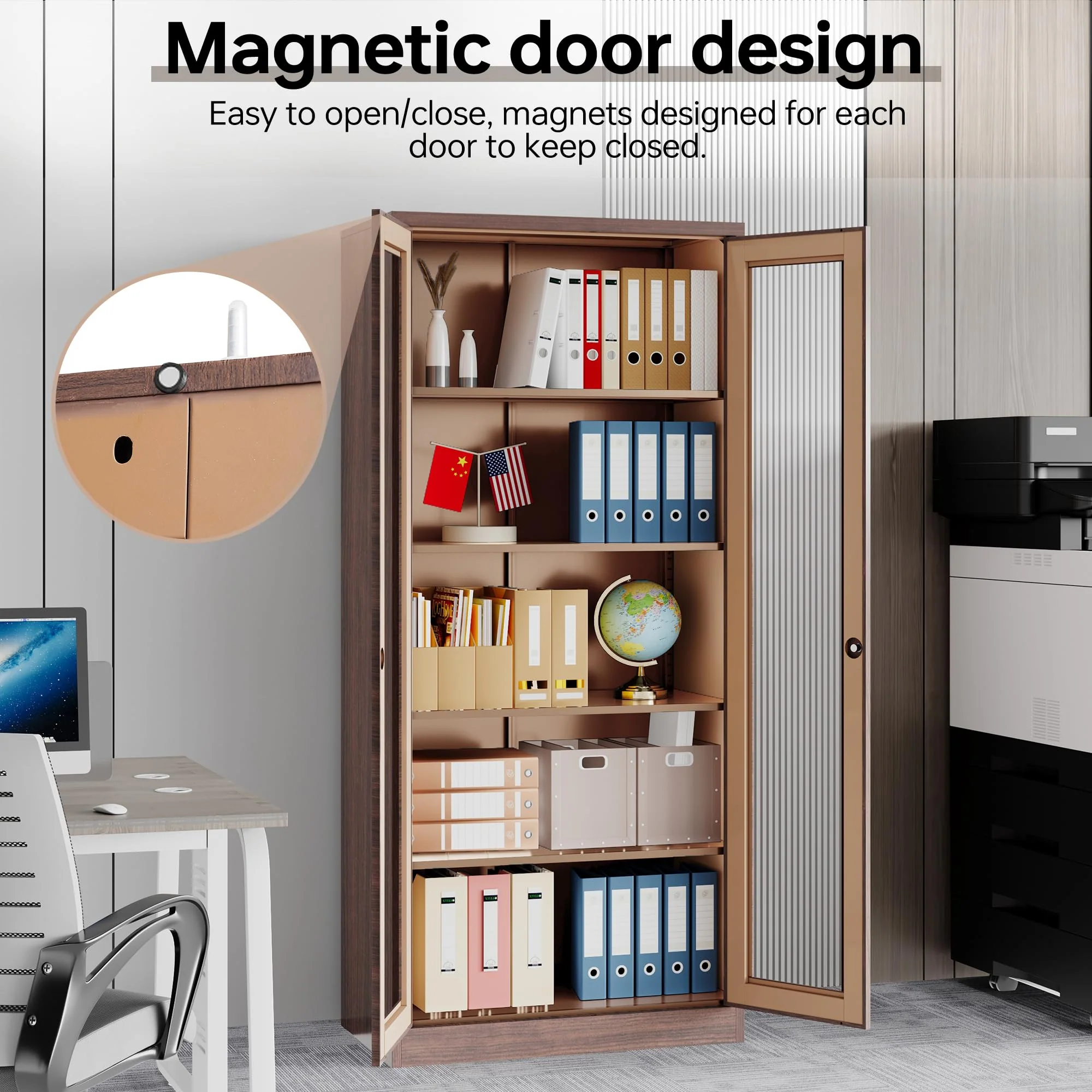 AFAIF Glass Display Cabinet Curio Cabinet with Glass Door