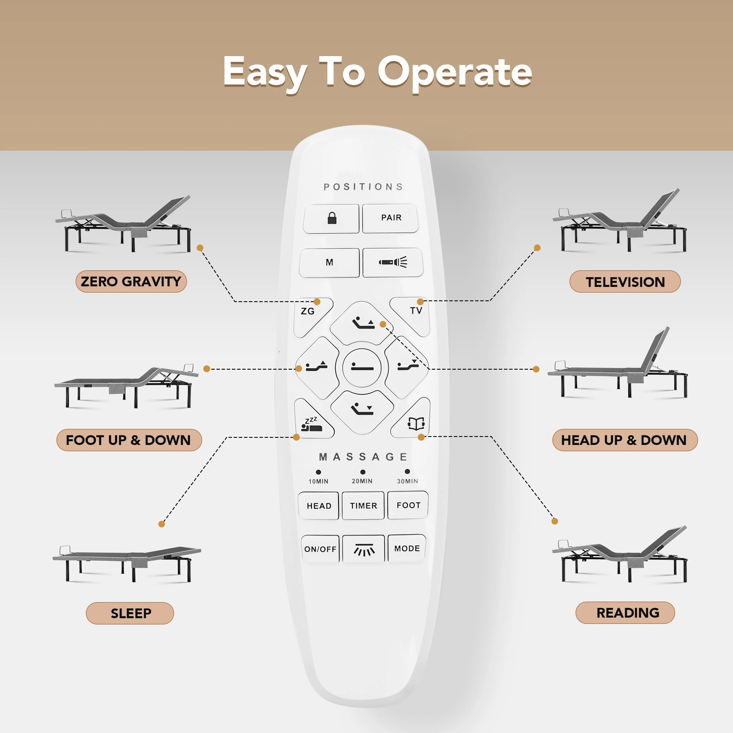 ASONLY Adjustable Bed Frame Queen with Massage