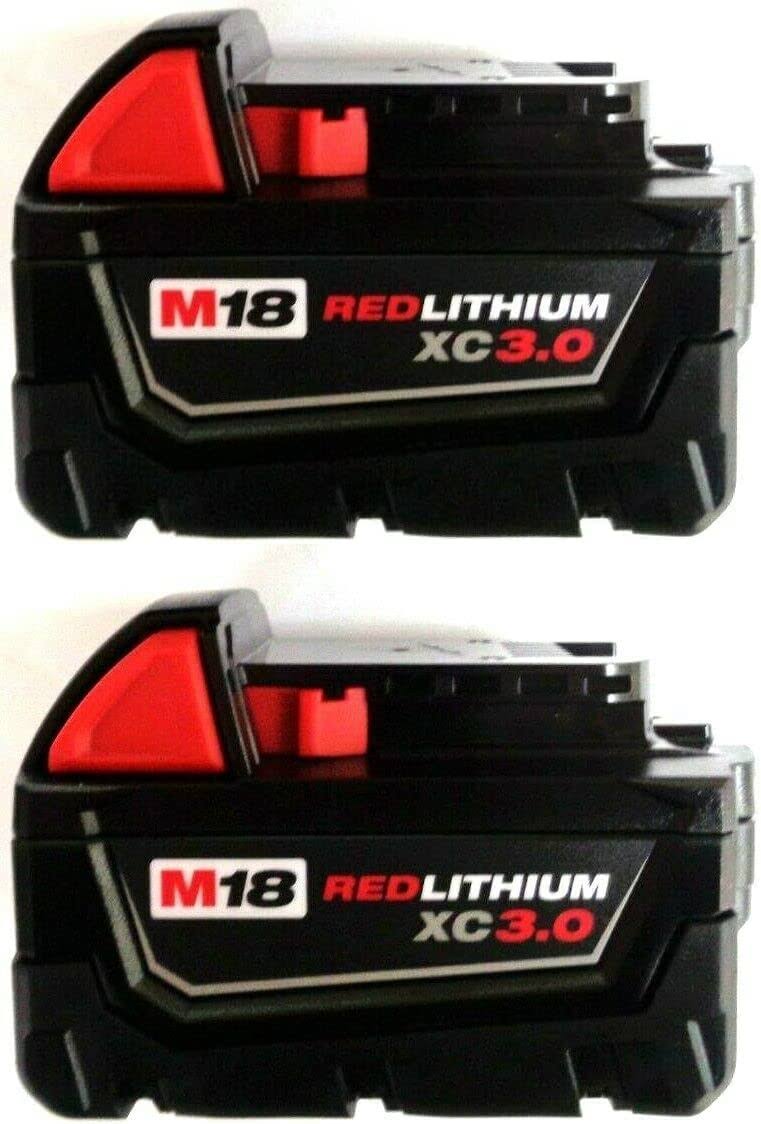 Milwaukee 48-11-1828 3.0 Ah Batteries M18 XC Red Lithium 18 Volt (2 Pack)