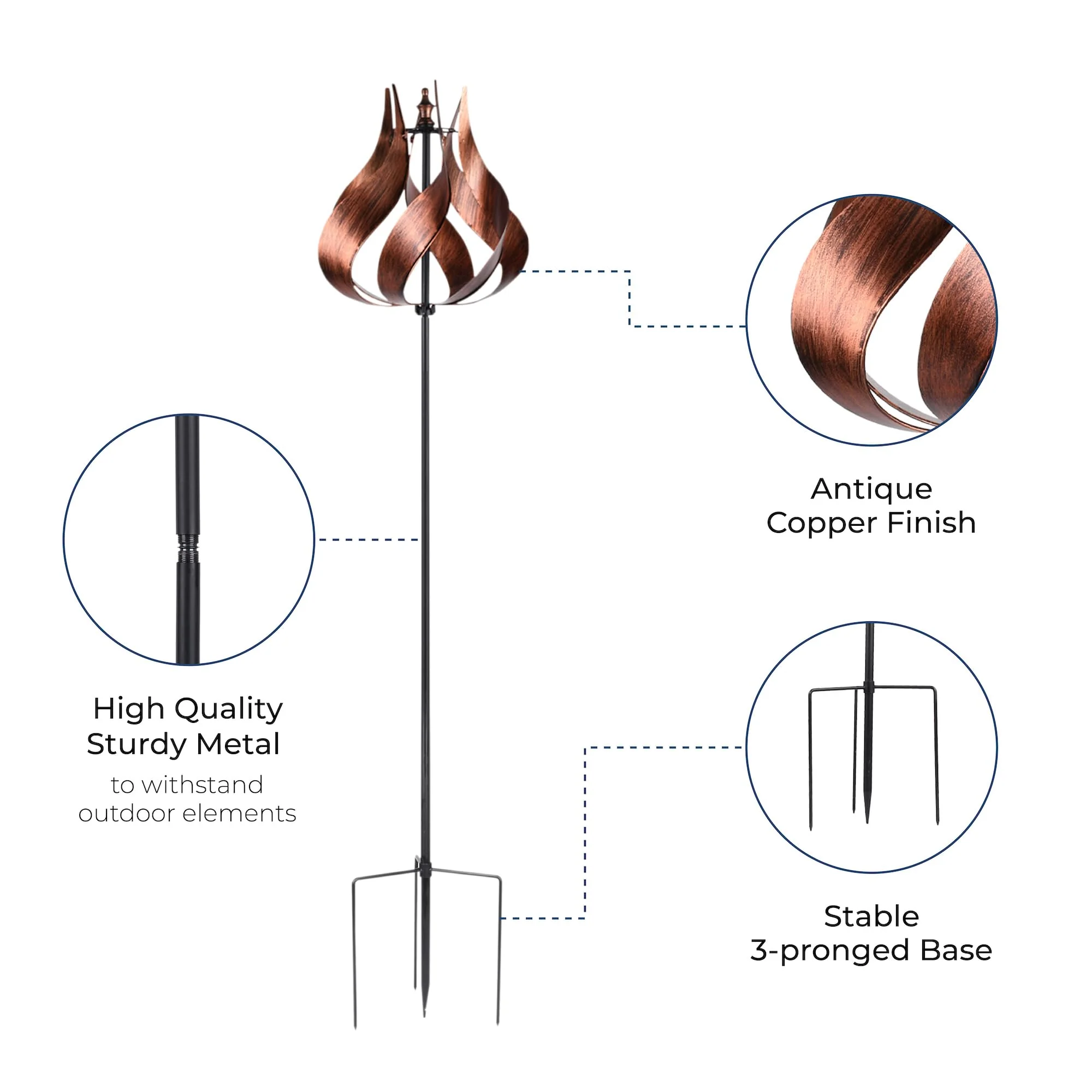 Teamson Home 360 Degrees Swivel Windmill Wind Spinner